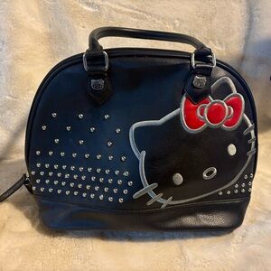 Hello Kitty Black and Red Satchel with Silver Accents